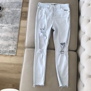 Topshop Moto Jamie Raw Edge Crop Jeans